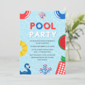 Patriottische 4 juli Zomer Pool Party Kaart (Staand voorkant)