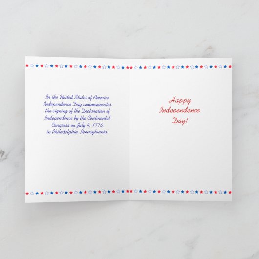 Patriottische 4 van Juli Kaart (Binnen)