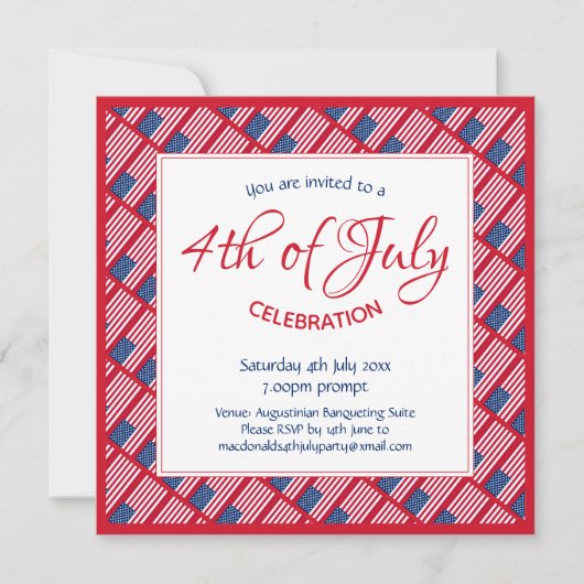 Patriottische 4e van JULI American Flag Party Kaart (Voorkant)