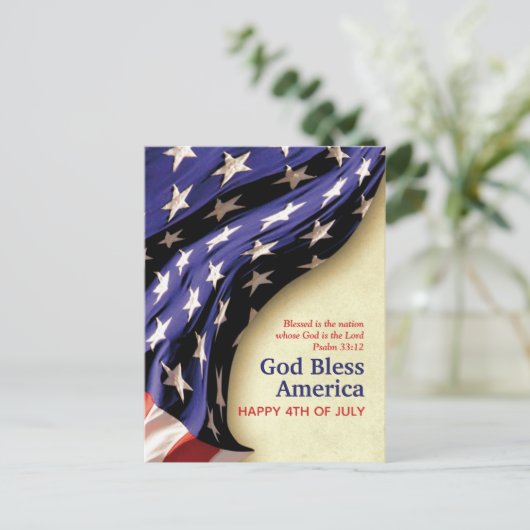 Patriottische 4e van JULI Christelijk Briefkaart (Staand voorkant)