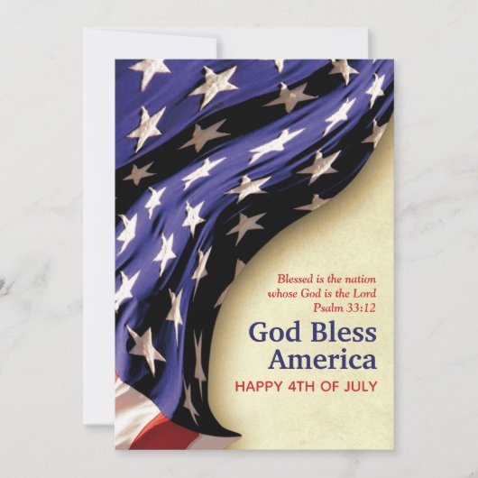 Patriottische 4e van JULI Christelijk Feestdagenkaart (Voorkant)
