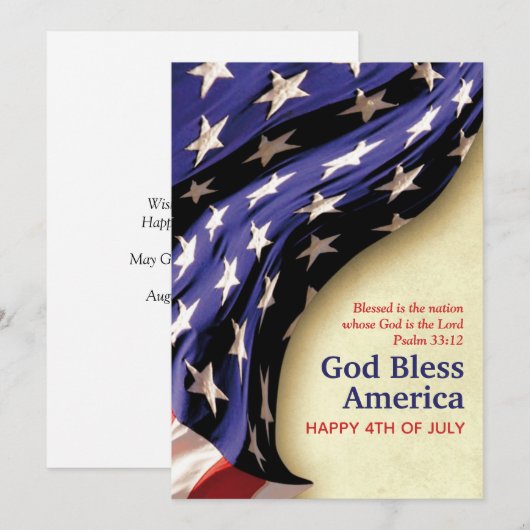 Patriottische 4e van JULI Christelijk Feestdagenkaart (Voorkant / Achterkant)
