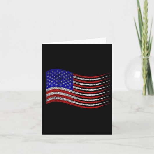 Patriottische 4th of July Amerikaanse vlag zwaaien Kaart (Voorkant)
