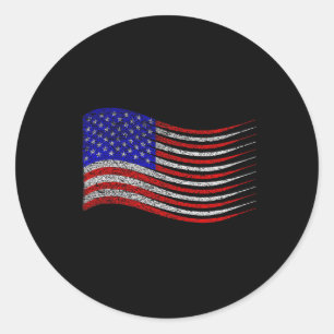 Patriottische 4th of July Amerikaanse vlag zwaaien Ronde Sticker