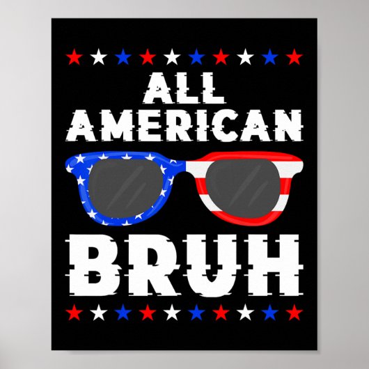 Patriottische 4th of July Boys Tiener Kinder All A Poster (Voorkant)