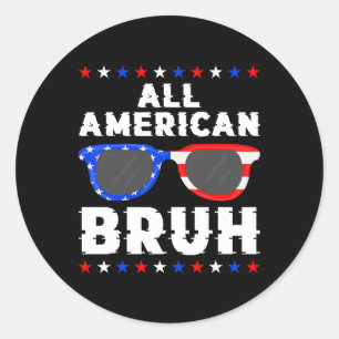 Patriottische 4th of July Boys Tiener Kinder All A Ronde Sticker