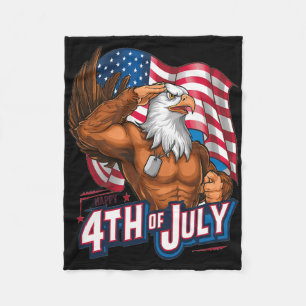 Patriottische 4th of July Byld Eagle Amerikaanse v Fleece Deken