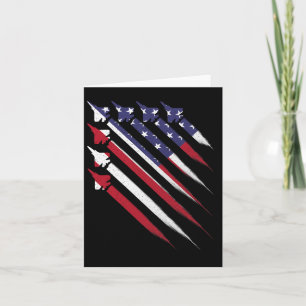 Patriottische 4th of July Jet Amerikaanse vlag Man Kaart