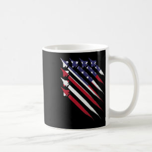 Patriottische 4th of July Jet Amerikaanse vlag Man Koffiemok