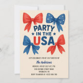 Patriottische 4th of July Rood en Blauw Bogen Kaart (Voorkant)