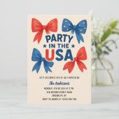 Patriottische 4th of July Rood en Blauw Bogen Kaart (Staand voorkant)