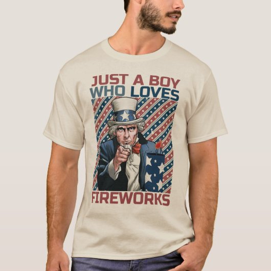 Patriottische 4th of July Uncle Sam T-shirt (Voorkant)