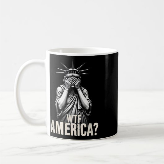Patriottische 4th of July Vrijheidsbeeld WTF Ameri Koffiemok (Links)