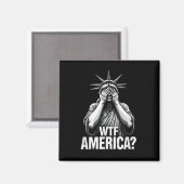 Patriottische 4th of July Vrijheidsbeeld WTF Ameri Magneet (Voorkant / Achterkant)