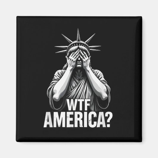 Patriottische 4th of July Vrijheidsbeeld WTF Ameri Magneet (Voorkant)