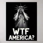 Patriottische 4th of July Vrijheidsbeeld WTF Ameri Poster (Voorkant)