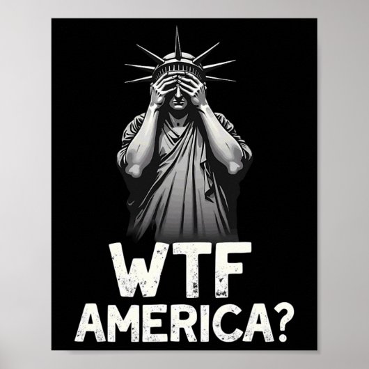 Patriottische 4th of July Vrijheidsbeeld WTF Ameri Poster (Voorkant)