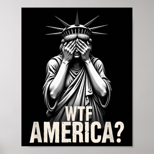 Patriottische 4th of July Vrijheidsbeeld WTF Ameri Poster (Voorkant)