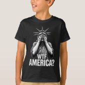 Patriottische 4th of July Vrijheidsbeeld WTF Ameri T-shirt (Voorkant)