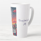 Patriottische 4th of July Vuurwerk Viering Menigte Latte Mok (Rechterhoek)