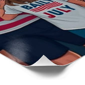 Patriottische 4th of July Vuurwerk Viering Menigte Perfect Poster (Hoek)