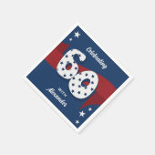 Patriottische 60e Verjaardag Party Rood Wit Blauw  Servet (Hoek)