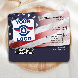 Patriottische aangepaste Logo QR-code Amerikaanse  Visitekaartje