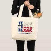 Patriottische aangepaste TEXAS-VLAG Grote Tote Bag (Voorkant (product))