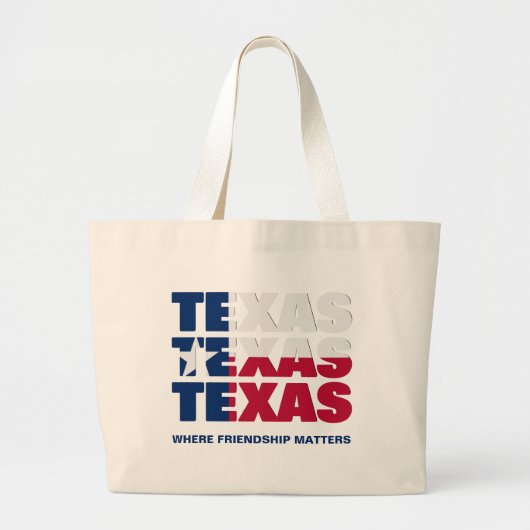 Patriottische aangepaste TEXAS-VLAG Grote Tote Bag (Voorkant)