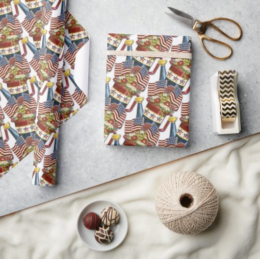  patriottische aanjager Weathered USA Flag Cadeaupapier (Crafts)