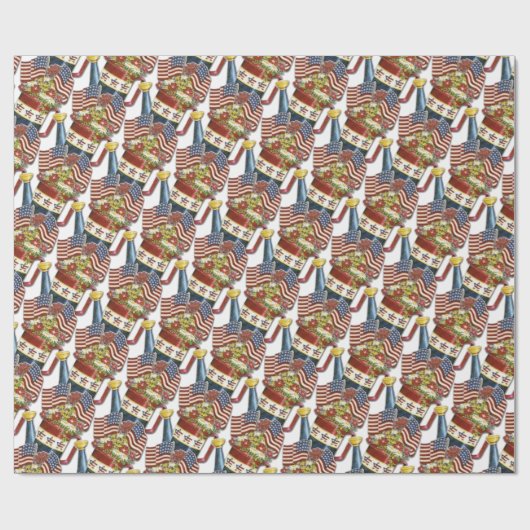  patriottische aanjager Weathered USA Flag Cadeaupapier (Vlak)