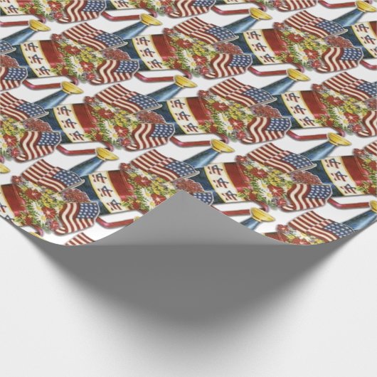  patriottische aanjager Weathered USA Flag Cadeaupapier (Hoek)