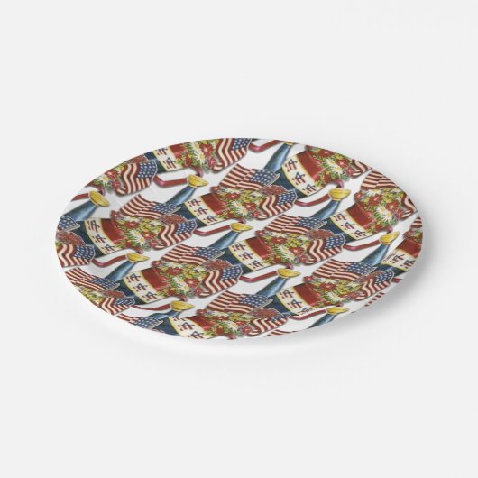 patriottische aanjager Weathered USA Flag Papieren Bordje (Gekanteld)