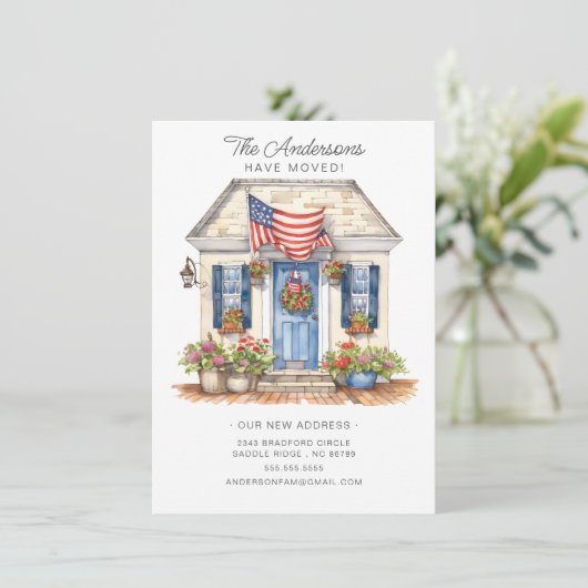 patriottische aankondiging van verhuizing (Staand voorkant)