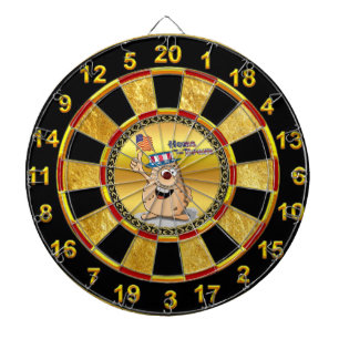 Patriottische aardappelen met Amerikaans pet en ee Dartbord