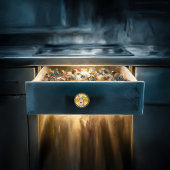 Patriottische aardappelen met Amerikaans pet en ee Keramische Knop