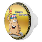 Patriottische aardappelen met Amerikaans pet en ee Keramische Knop (Rechts)