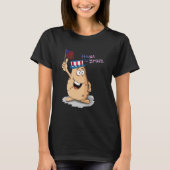 Patriottische aardappelen met Amerikaans pet en ee T-shirt (Voorkant)