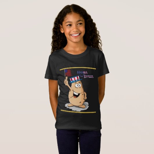 Patriottische aardappelen met Amerikaans pet en ee T-shirt (Voorkant volledig)