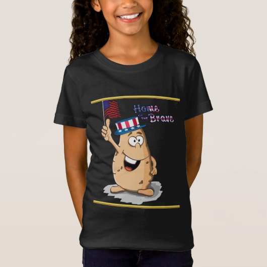 Patriottische aardappelen met Amerikaans pet en ee T-shirt (Voorkant)
