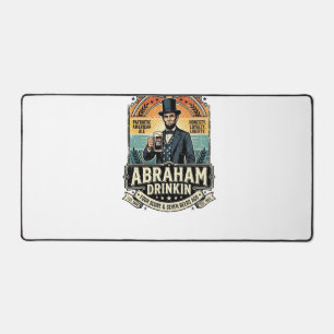 Patriottische Abraham Drinkende Retro Gesleten Bureaumat