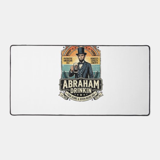 Patriottische Abraham Drinkende Retro Gesleten Bureaumat (Voorkant)