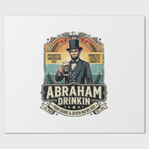 Patriottische Abraham Drinkende Retro Gesleten Cadeaupapier
