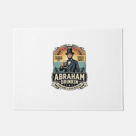 Patriottische Abraham Drinkende Retro Gesleten Deurmat (Voorkant)