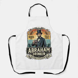 Patriottische Abraham Drinkende Retro Gesleten Schort