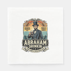 Patriottische Abraham Drinkende Retro Gesleten Servet