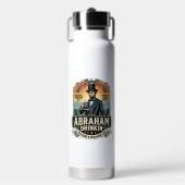 Patriottische Abraham Drinkende Retro Gesleten Waterfles (Voorkant)