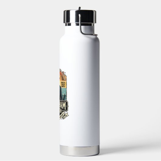 Patriottische Abraham Drinkende Retro Gesleten Waterfles (Links)