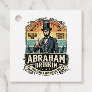 Patriottische Abraham Drinkende Retro Versleten Bedankjes Labels