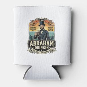 Patriottische Abraham Drinkende Retro Versleten Blikjeskoeler
